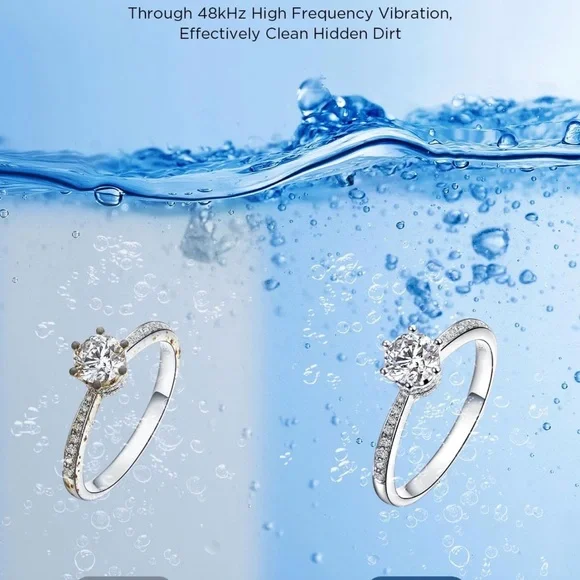 Sleek White Ultrasonic Jewelry Cleaner - Picture 2 of 9